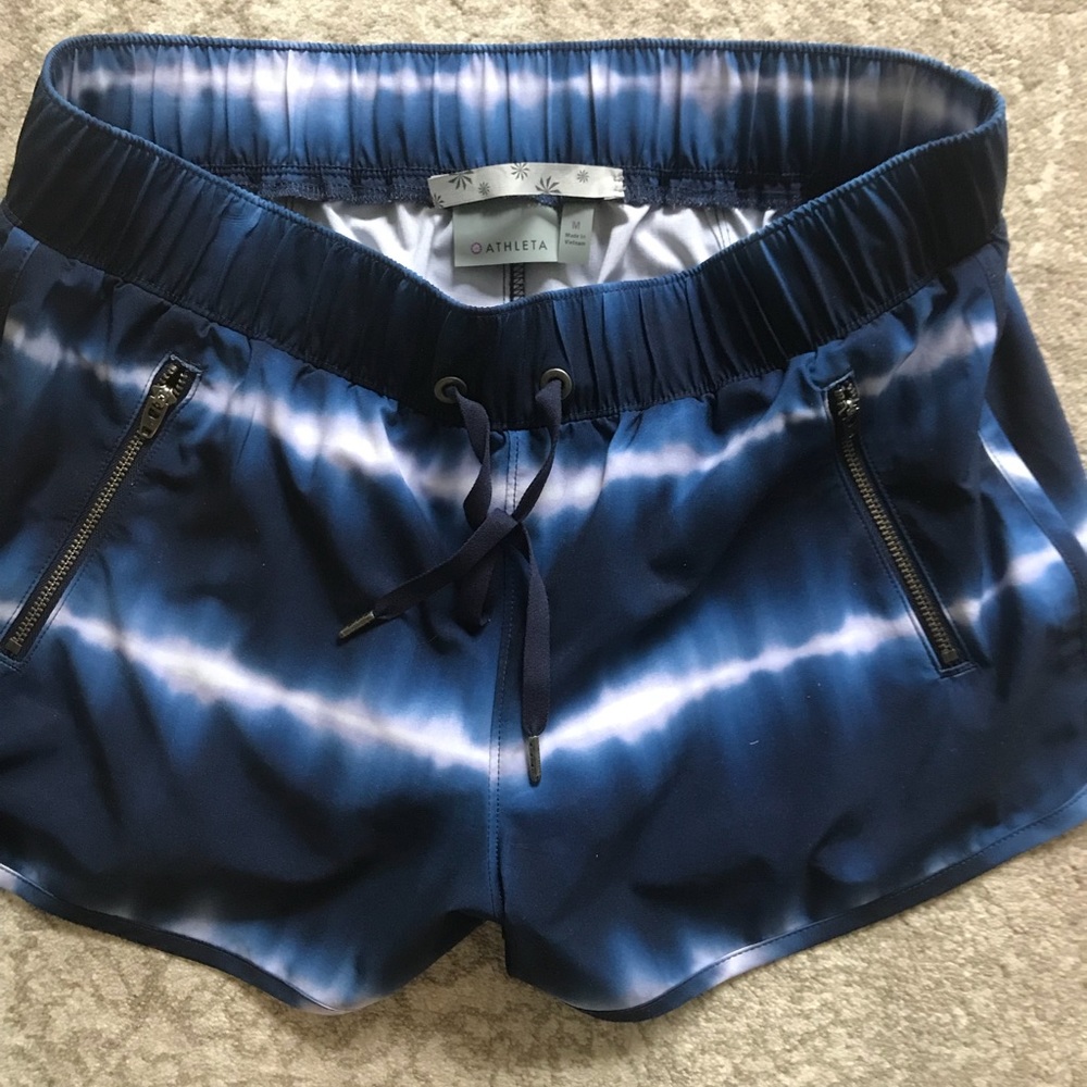 Athleta shorts! Tie-dye! Blue white.